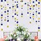 4 Set of Royal blue gold - 46 Ft Navy Blue and Gold Circle Dots Garland Royal Blue Hanging Paper Polka Dot Streamer for Birthday Wedding Bridal Baby Shower Graduations Nautical Ahoy Achor Pirate Theme Party Decorations Supplies